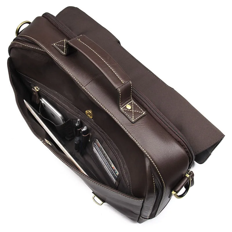 YAAGLE Men's Fashion Real Leather Business Briefcase Handbag YG7396Q